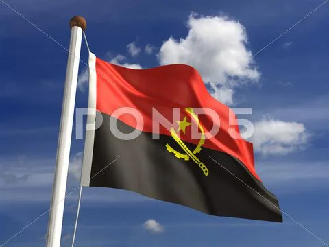 Angola flag (with clipping path) Stock Illustration