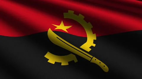 Angola flag close up Stock Footage 936275