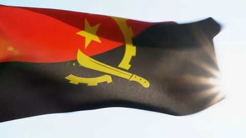 Angola Flag Flapping Stock Footage 118961026