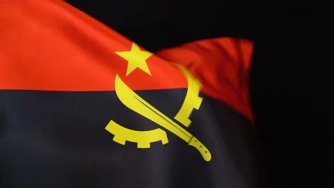 Angola Flag Flapping Stock Footage 118968871