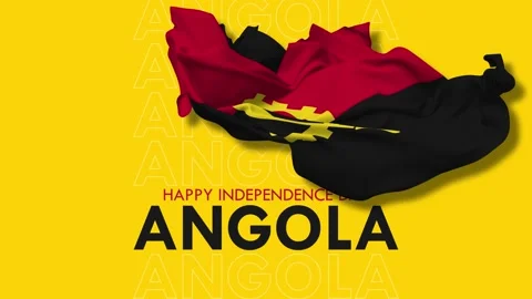 Angola Flag Flying in Wind, Happy Independence Day Stock Footage 232702865