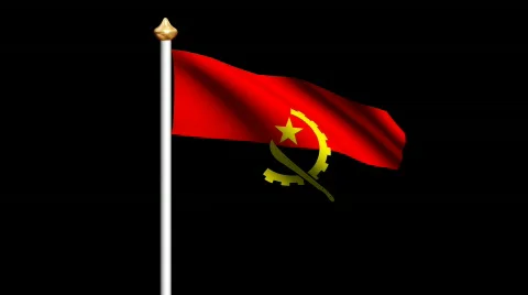 Angola flag Stock Footage 557122
