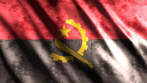 Angola Flag Grunge Video stock 123705128