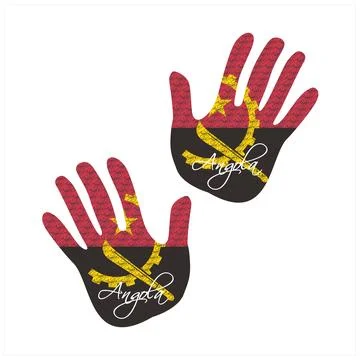Angola flag hand vector Stock Illustration