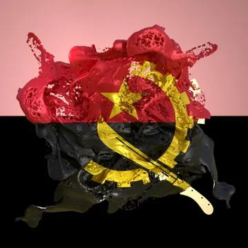 Angola flag liquid Stock Illustration