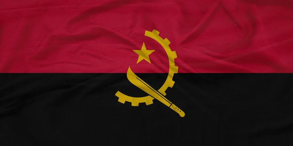 Angola Flag moving in wind イラスト素材