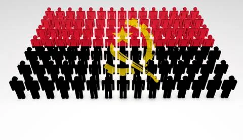 Angola flag parade Stock Illustration