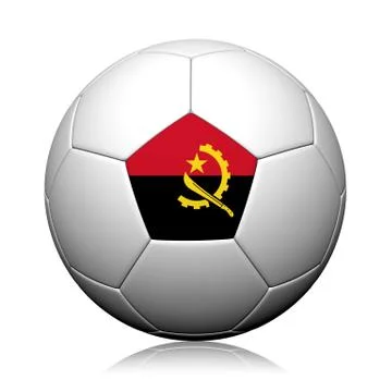Angola flag pattern 3d rendering of a soccer ball Stock Illustration