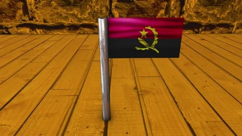 Angola Flag Post - Upwards Shot Stock Footage 270768382