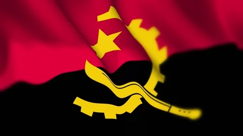 Angola Flag Seamless Loop 4k 60fps on Sky Background Stock Footage 340341974