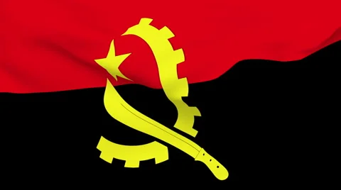 Angola flag slowly waving.  Stock Footage 1055970