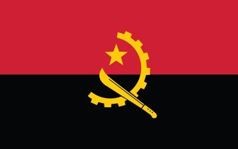 Angola flag vector graphic. Rectangle Angolan flag illustration. Angola count Stock-Illustration