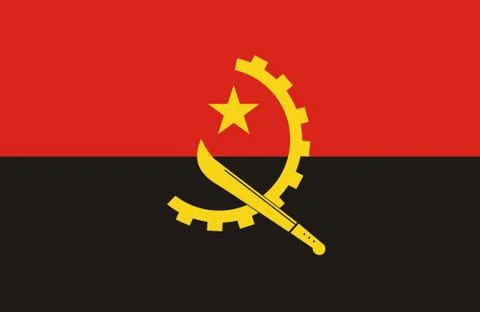 Angola flag vector. Illustrazione stock