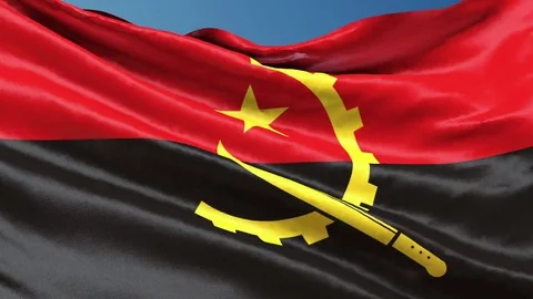 Angola flag waving. 3d render seamless loop Stock Footage 70896133