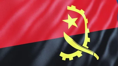 Angola flag waving. 3d render seamless loop Stock Footage 70896445