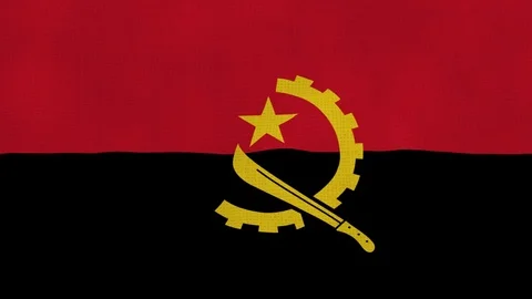 Angola flag waving Stock Footage 102589275