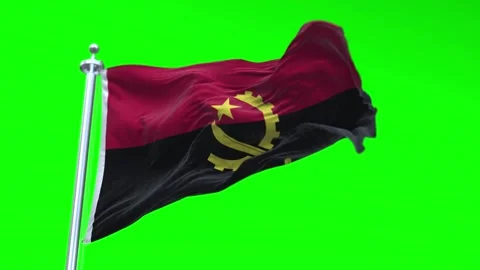 Angola Flag Waving in Loopable and Textured green screen background Stock Footage 296876397