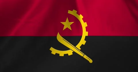 Angola flag waving with the wind background loop video animation Stock Footage 327171549