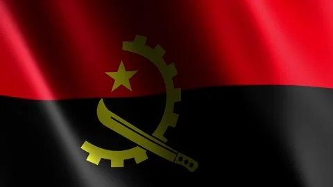 Angola flag waving in the wind 動画素材 348686239