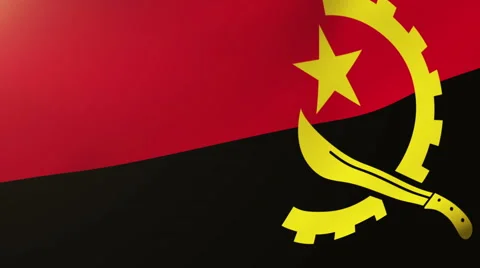 Angola flag waving in the wind. Looping sun rises style.  Animation loop Stock-Footage 48811083