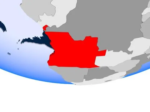 Angola on globe Stock Illustration