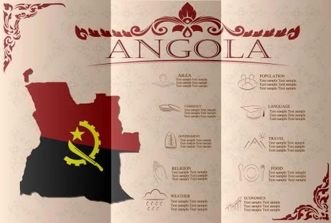 Angola infographics, statistical data, sights. Vector illustration Stock Illustration