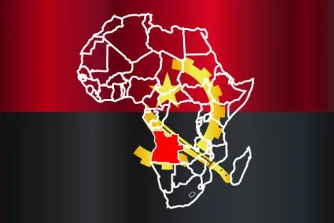 Angola Localised On Map Stock Illustration