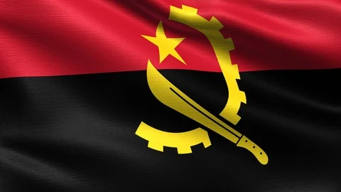 Angola Looping Flag 4K, Seamless looping with highly detailed fabric texture Vídeos de archivo 106337738