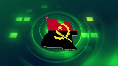 Angola Map and Flag Background Stock Footage 344026406