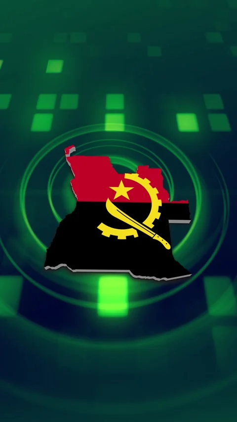Angola Map and Flag Background 스톡 동영상 346763947