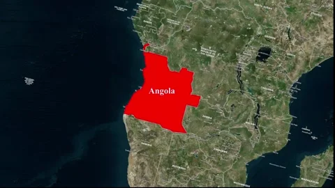 Angola Map Animation with Country Highlight Stock Footage 344014721