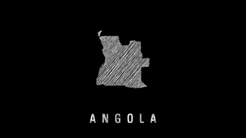 Angola map appearing with scribble effect on black background Stock Footage 313932967