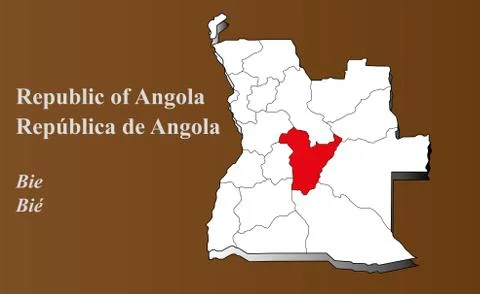 Angola map - Bie highlighted Stock Illustration