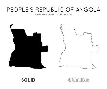 Angola map. Blank vector map of the Country. Borders of Angola for your inf.. Illustrazione stock