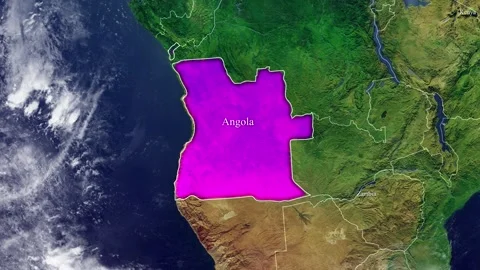 ANGOLA Map With Borders Stock Footage 318671081
