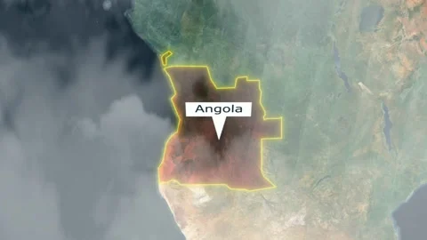 Angola Map - Clouds Effect Stock Footage 267055189