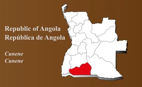 Angola map - Cunene highlighted Stock Illustration