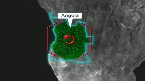 Angola Map - Cyber Attack Video stock 268672819