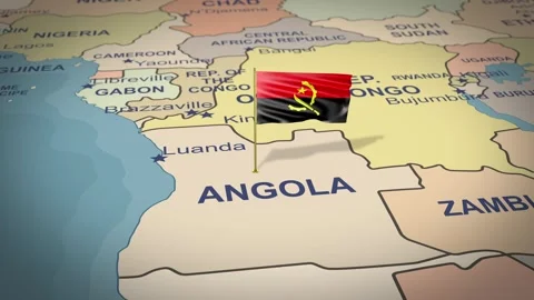 Angola Map Flag 4K Loop Vídeos de archivo 315757403
