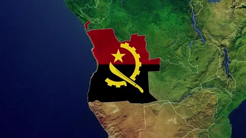 ANGOLA Map with Flag Vidéo 291675380