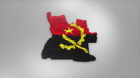 Angola Map with Flag Intro Background Stock Footage 315164182