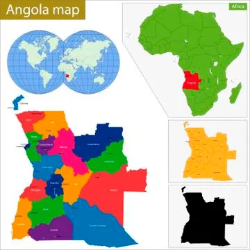 Angola map Stock Illustration