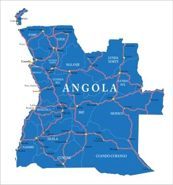 Angola map Stock Illustration