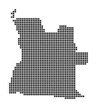 Angola map. Map of Angola in dotted style. Borders of the country filled wi.. Illustrazione stock