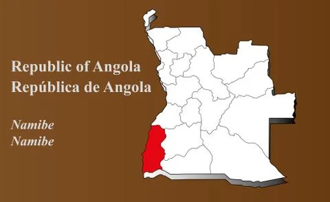 Angola map - Namibe highlighted Stock Illustration