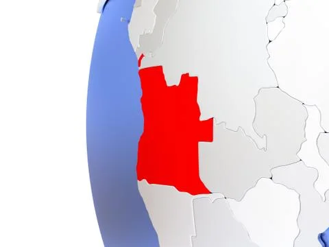 Angola on metallic globe Illustrazione stock
