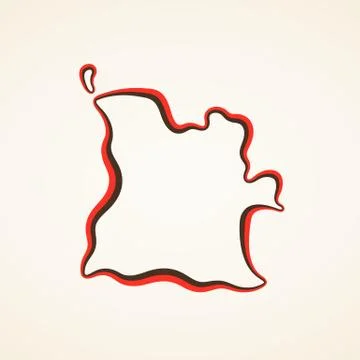 Angola - Outline Map Stock Illustration