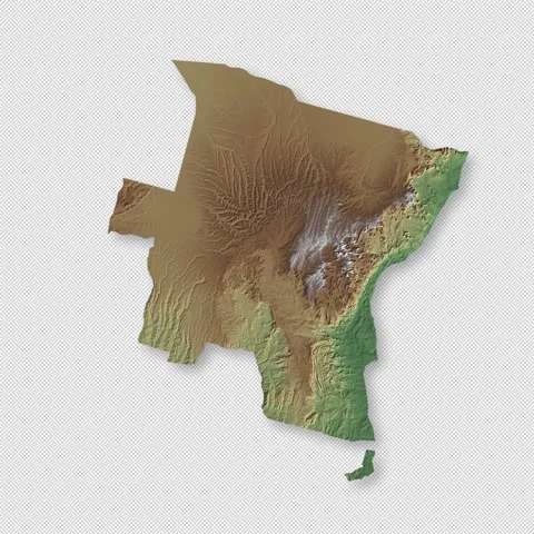 Angola Rotating 3D Relief Map Seamless Loop, Alpha Channel 4K 스톡 동영상 340727730