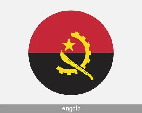 Angola Round Flag Stock Illustration