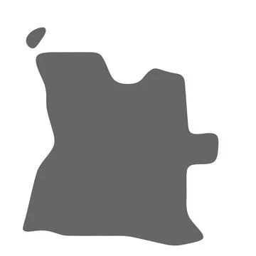 Angola simplified smooth vector country map Illustrazione stock